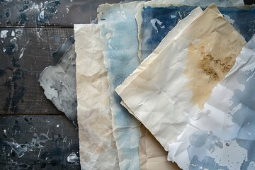 Wabi-sabi background, where hand-made paper meets natural dye and sumi ink.	