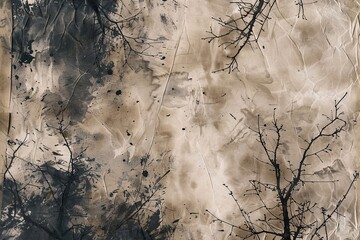 Wabi-sabi background, where hand-made paper meets natural dye and sumi ink.	