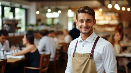 Fototapeta premium b'Portrait of a waiter in a restaurant'
