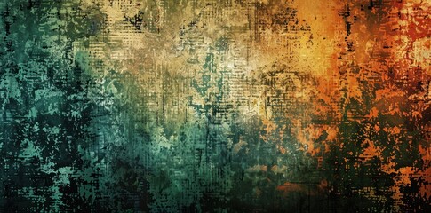 Colorful grunge background with strong colors and prominent shapes
