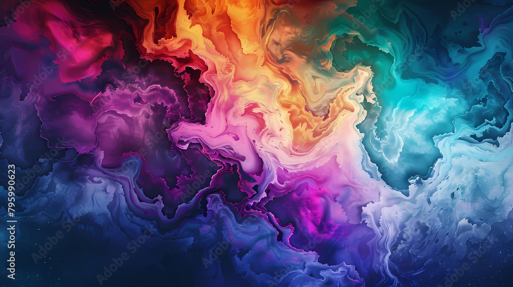 Poster artistic fusion of colors and textures a colorful array of objects including a vase, a bowl, a plat