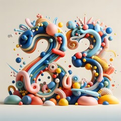 Vibrant Abstract Numbers Colorful and Dynamic Digital Art for Creative Projects