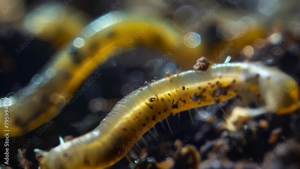 Aufkleber a of nematodes no more than a millimeter in size moving through the soil with incredible agility. th