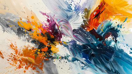 contemporary vision of an abstract painting featuring a colorful abstract design, a textured surfac