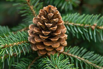 Fototapeta premium a cone on a pine twig