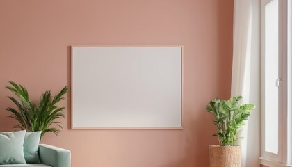 Artistic Display: An ISO A Paper Size Frame Mockup in a Modern Living Room
