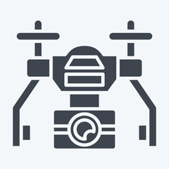 Icon Automatic Drone. related to Drone symbol. glyph style. simple design illustration