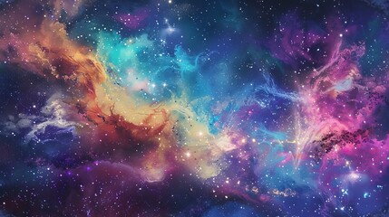 Artistic Doodle Nebula Galaxy Space Universe Backdrop Background Wallpaper