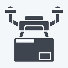 Icon Drone Logistics. related to Drone symbol. glyph style. simple design illustration