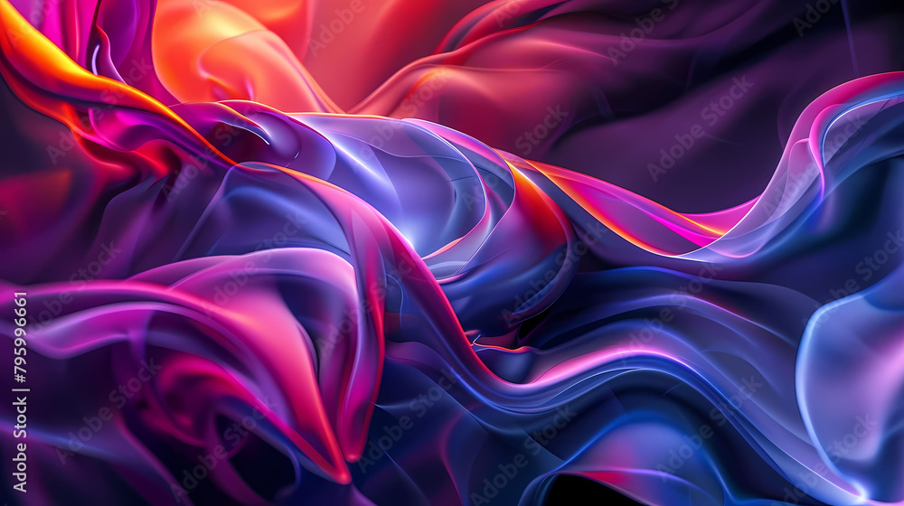Poster creative exploration of a fractal image featuring a colorful array of shapes and sizes, including a