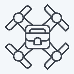 Naklejka premium Icon Air Craft. related to Drone symbol. line style. simple design illustration