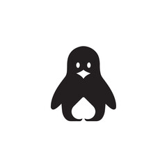 Penguin Poker logo design icon simple.