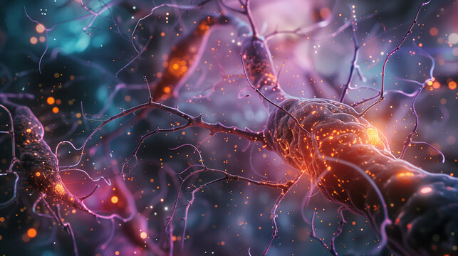 Neurons sending brain activity firing biology electrical nerve signal neurotransmitter chemical receptor cell dendrite neural medical surgery