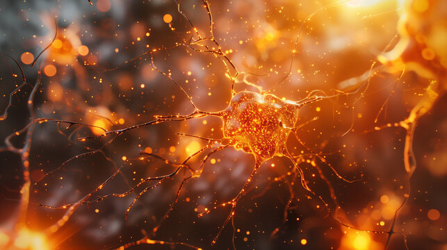 Neurons sending brain activity firing biology electrical nerve signal neurotransmitter chemical receptor cell dendrite neural medical surgery