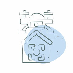 Icon Drone Location. related to Drone symbol. Color Spot Style. simple design illustration