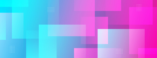 Blue nad pink banner background, gradient. Shape, memphis style, abstract background. Vector eps 10