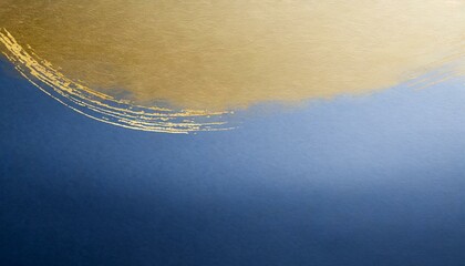 青と金ベースの静寂、静かな夜をイメージしたイラスト（和、和紙、和風素材） - obrazy, fototapety, plakaty