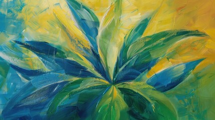 Abstract nature - plant, oil on canvas