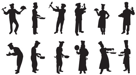 chef silhouette set