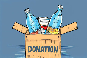 a donation box .donation and volunteering concept . ai generative - obrazy, fototapety, plakaty