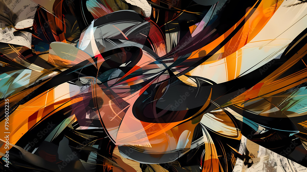 Poster experimental abstraction in the form of a flower