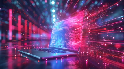 Data Network with laptop