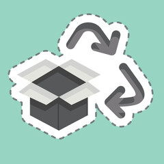 Sticker line cut Carboard Recycling. related to Recycling symbol. simple design illustration