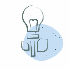 Icon Green Innovation. related to Recycling symbol. Color Spot Style. simple design illustration