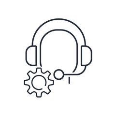 A person in charge who manages the process. Administrator. Vector linear icon isolated on white background.