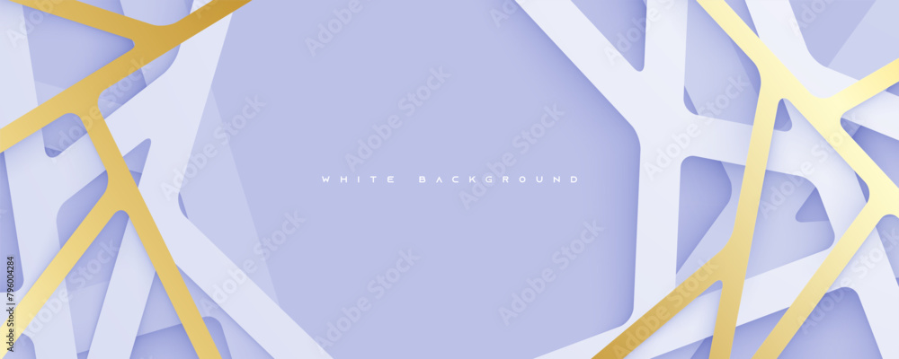 Poster abstract papercut white background poligonal line overlap layers decorative shape design.