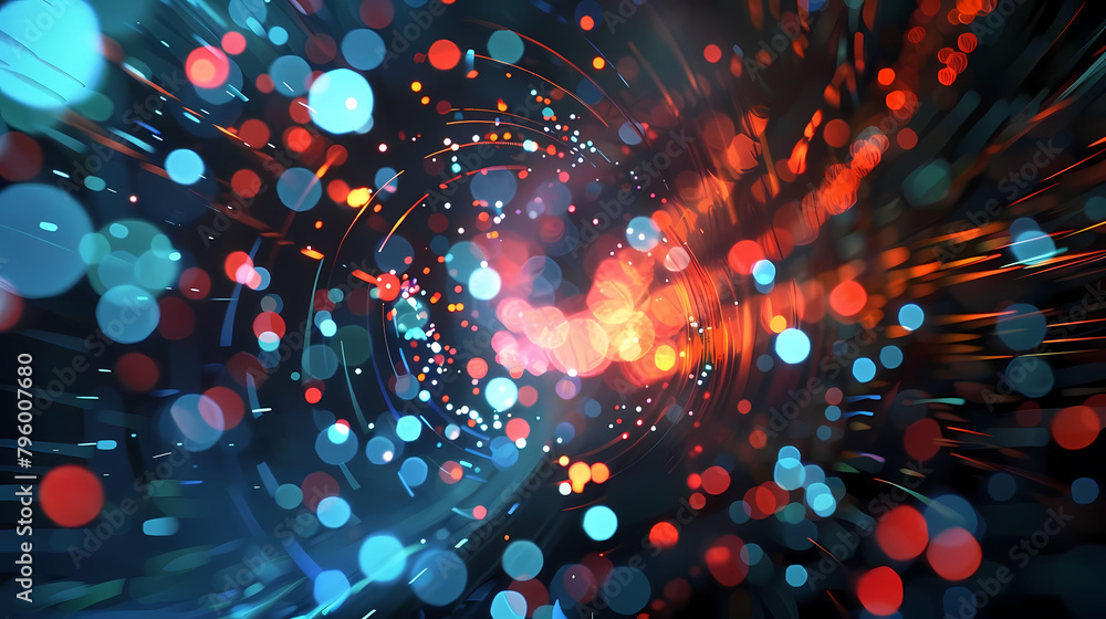 Poster visual dynamics of a multicolored background