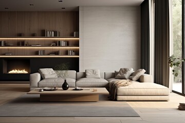 Obraz premium Room architecture furniture fireplace