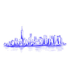 Obraz premium Drawing background of New York skyline
