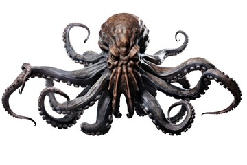 Kraken octopus animal white background
