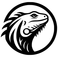 Iguana head silhouette