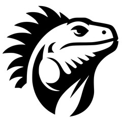 Iguana head silhouette