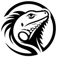 Iguana head silhouette