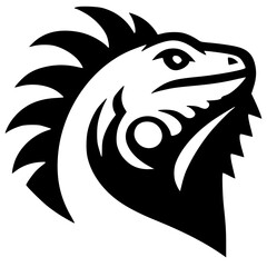 Iguana head silhouette