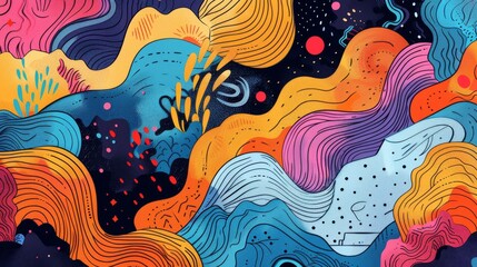 Doodle Abstract Visual Graphic Backdrop Background Wallpaper
