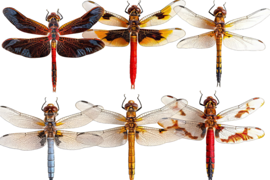 Dragonflies Set Isolated