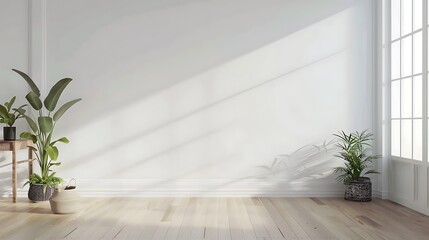mock up wall in bright farmhouse interior background