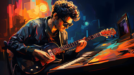 Obraz premium illustration of a Musician Work