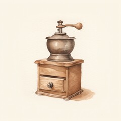 Coffee grinder, burr coffee grinder - obrazy, fototapety, plakaty