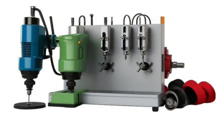 Cloth drill machine different color isolated on a transparent background 