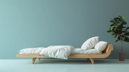 Functional and minimalist eco bed couch, perfect for modern lifestyles, showcased on a distraction-free isolated background