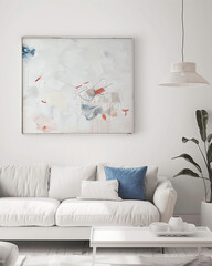 Interior decor with painting whimsical muted pastel tones soft delicate nursery art stock illustration photo