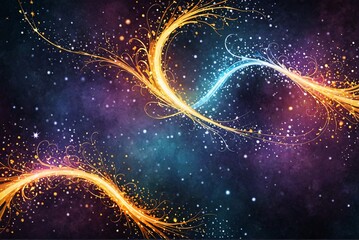 Obraz premium Starry Swirls - Abstract Rainbow Spectrum Background