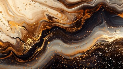 Abstract Brown and Black Marble Background. Gold abstract brown marble background art paint pattern ink texture watercolor grey fluid wall. Abstract liquid gold design luxury wallpaper	
