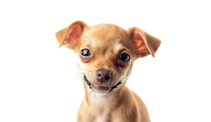 A cute happy smiling Chihuahua isolated on white background