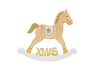 rocking horse Christmas decoration isolated white background